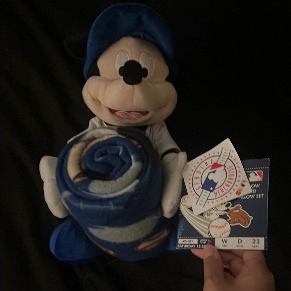 Disney Mickey Mouse Blue and White Plush Set